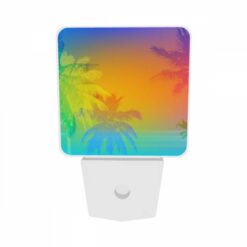Night Light Set Of 2, A Colorful Sunset With Palm Trees In The Background. -Nuas Diy Shop 8e018df56da99ccdec27579930630d130db7f9f6