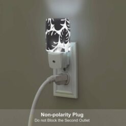 Night Light Set Of 2, A Pattern Of Leaves On A Black And White Background. -Nuas Diy Shop 8e329d6d533d746ce0016f272c35afb2f1eaee22