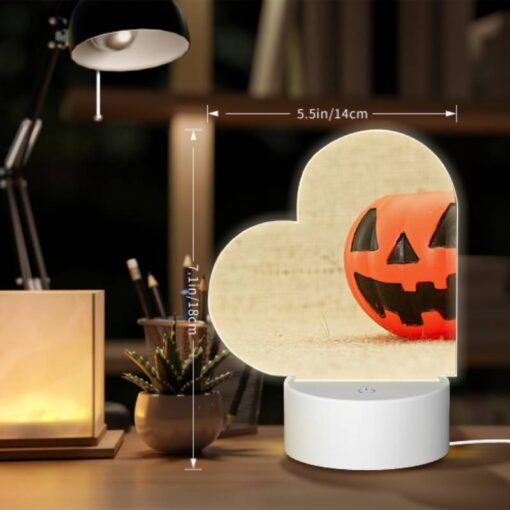 Love Acrylic Night Light, A Small Orange Pumpkin Sits On A Carpet. -Nuas Diy Shop 8e84190d3e956c49afe198f27da41ed4732fbb8c