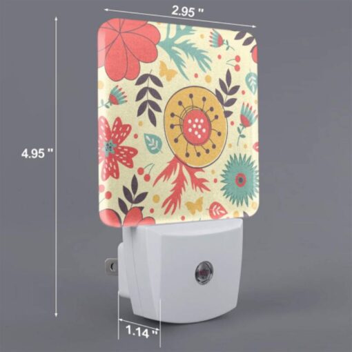 Night Light Set Of 2, A Colorful Floral Pattern With A Yellow Center. -Nuas Diy Shop 8e89662397f5e0ee33d2150b326212d6c2f7495f