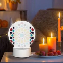 Round Acrylic Night Light, A Colorful Star Pattern Is Displayed On A White Background. 8 Round Acrylic Night Light, A Colorful Star Pattern Is Displayed On A White Background. -Nuas Diy Shop 8ec435ed6abd153c03003fbc90578cfb4d1c72da