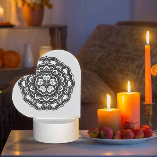 Love Acrylic Night Light, A Black And White Drawing Of A Flower. -Nuas Diy Shop 8efbaf65e77a489d95d320304a87a541ccb820cc