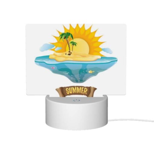 Rectangular Acrylic Night Light, A Cartoon Of A Sunny Beach With A Palm Tree And A Sun. -Nuas Diy Shop 8f2c1afb8980cbbe814ff4d4f1aaa438eae7c60e