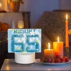 Rectangular Acrylic Night Light, A Blue And Yellow Shirt With The Number 66 On It. -Nuas Diy Shop 8f45fe48f2b38abada4068a8fb95c6db7afacfaa