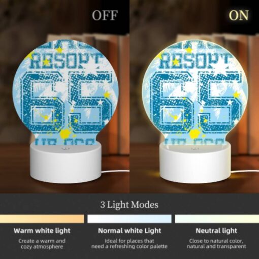 Round Acrylic Night Light, A Blue And Yellow Shirt With The Number 66 On It. -Nuas Diy Shop 8f87da92d4e3c8753342cb97c2b0929eebb64e3b