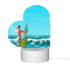 Love Acrylic Night Light, A Man With A Surfboard Is Standing In The Ocean. -Nuas Diy Shop 8f8dc6c1a525cc542565fd5b73217c72f145c1ef