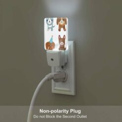 Night Light Set Of 2, Four Different Colored Dogs Wearing Party Hats. -Nuas Diy Shop 8fbe8d16eae0cfe2d60bac0215aab8d1286c9be6