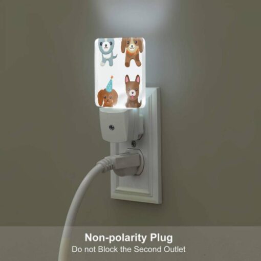 Night Light Set Of 2, Four Different Colored Dogs Wearing Party Hats. -Nuas Diy Shop 8fbe8d16eae0cfe2d60bac0215aab8d1286c9be6