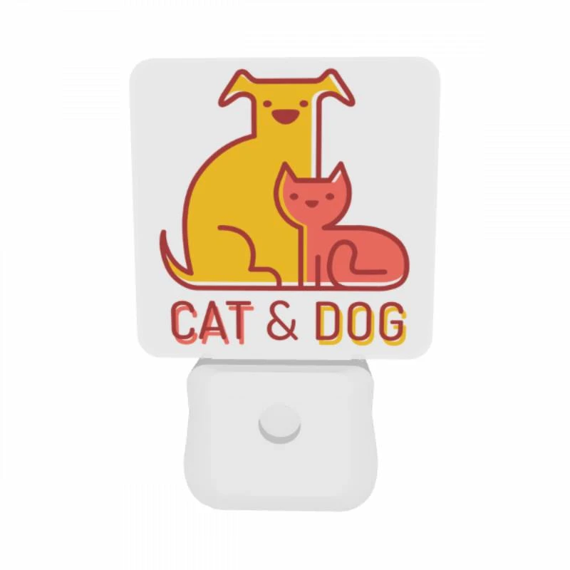 Night Light Set of 2, A yellow dog and a red cat sitting together. Night Light Set Of 2, A Yellow Dog And A Red Cat Sitting Together. -Nuas Diy Shop 900ee1ec6ba12b502fc89193b7a586bc5baee23a