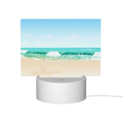 Rectangular Acrylic Night Light, A Beautiful Beach Scene With A Blue Ocean And A Palm Tree. -Nuas Diy Shop 90a3373184b135fa674d8e49a0def6be37fa52f4