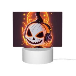Rectangular Acrylic Night Light, A Cartoon Pumpkin Wearing Headphones. -Nuas Diy Shop 90a8afaa9680269b2d525e25744698d3985219b3