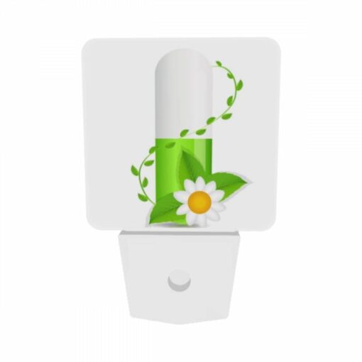 Night Light Set Of 2, A Green Pill With A Flower On It. -Nuas Diy Shop 90afd5392e1704f5da92c9432a9d860a4cb4809e