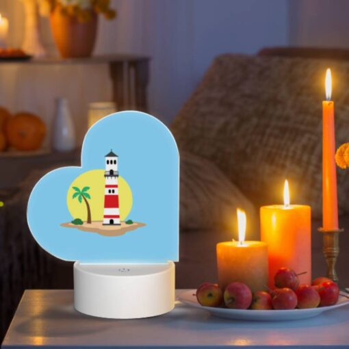 Love Acrylic Night Light, A Lighthouse Is On A Small Island With A Sunset In The Background. -Nuas Diy Shop 90bbc3efada27e40c744ffe01ee63a89fa48c4a4