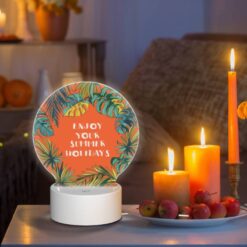 Round Acrylic Night Light, A Colorful Poster Advertising Summer Holidays. -Nuas Diy Shop 90c87f5dbd76a90aae8d31760128e7c5e3313220