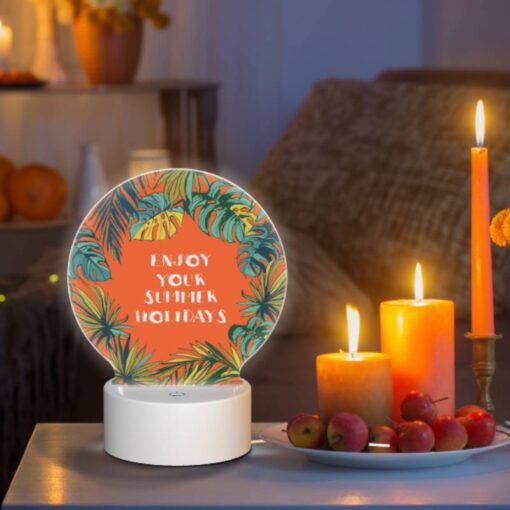 Round Acrylic Night Light, A Colorful Poster Advertising Summer Holidays. -Nuas Diy Shop 90c87f5dbd76a90aae8d31760128e7c5e3313220