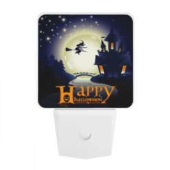 Night Light, A Witch On A Broom Flies Over A Castle During A Halloween Celebration. -Nuas Diy Shop 9115976e10b972c6c6702e98188f91cdeb5572f6