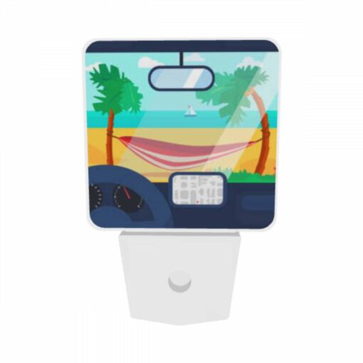 Night Light Set Of 2, A Car's Dashboard With A Map And A Hammock In The Background. -Nuas Diy Shop 914df077ad0acfa0f2aa84d2ac81f1334ba8804c