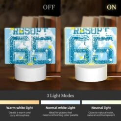 Rectangular Acrylic Night Light, A Blue And Yellow Shirt With The Number 66 On It. -Nuas Diy Shop 91d83c10ac0067042a78efcf3a26abe5997aaccc