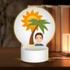 Round Acrylic Night Light, A Man Is Smiling Under A Palm Tree. -Nuas Diy Shop 91e0fee691c9378f5059e3ab931a17e830904164