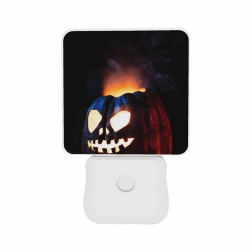 Night Light Set Of 2, A Carved Pumpkin With A Face And A Flame In The Background. -Nuas Diy Shop 929e8f8e475ffdbe959561eda0a8c2b779506972