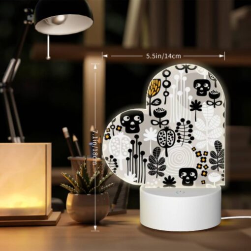 Love Acrylic Night Light, A Pattern Of Skulls And Flowers. -Nuas Diy Shop 92aff5c0b5191c9a199991cb06901c4e62d43e36