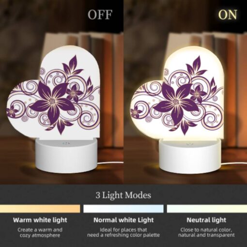 Love Acrylic Night Light, A Purple Flower With A Gold Swirl Around It. -Nuas Diy Shop 92e998d3e78851b07d477d05346390a551aa644a