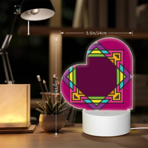 Love Acrylic Night Light, A Colorful Geometric Design On A Pink Background. -Nuas Diy Shop 93578e6b9a088d9e033080a8221505b0e5c6dbbf