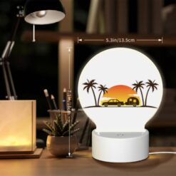 Round Acrylic Night Light, A Car Is Driving Down A Road With A Camper Trailer Attached To It. -Nuas Diy Shop 93d37ca17ca43b2e4ef7320776d5ca34f1c514f5