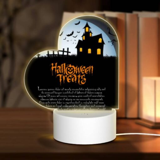 Love Acrylic Night Light, A Halloween Treat Poster With A Spooky House And Bats. -Nuas Diy Shop 94004ec4e050e83a85bef205812667bd4f3d981c