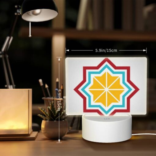 Rectangular Acrylic Night Light, A Colorful Logo With A Yellow Center. -Nuas Diy Shop 940389ee87af56bf3dc59a5e17787c4405b269c4