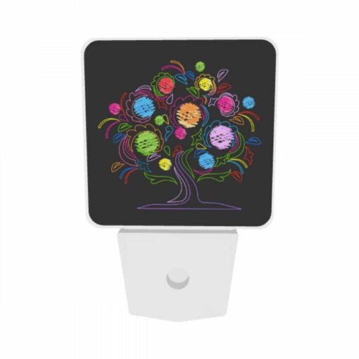 Night Light Set Of 2, A Colorful Tree With Many Flowers. -Nuas Diy Shop 942aa8d32f60ea080587048710d24c02d2e8034a