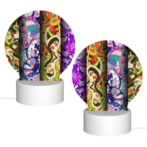 Round Acrylic Night Light, Four Different Colored Designs Of A Leaf. -Nuas Diy Shop 946931165f3d27387ef44800fe17aebfca457894