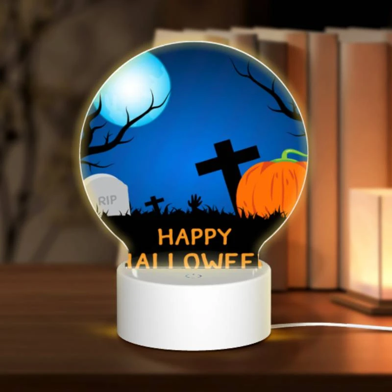 Round Acrylic Night Light, A Halloween scene with a moon Round Acrylic Night Light, A Halloween Scene With A Moon -Nuas Diy Shop 94907f11ce20918a12a9826c254ca34ea01d0d02