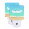 Night Light Set Of 2, A Blue And White Sign That Says "Summer Party Relax.". -Nuas Diy Shop 94f5d832a3bf7f55383cc01bc38c2e06d23cf339