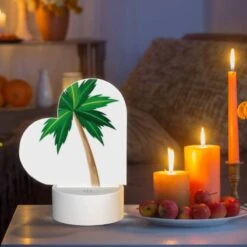 Love Acrylic Night Light, A Green And Brown Palm Tree With A Brown Trunk. -Nuas Diy Shop 94ff8a734394ce30d0bb95302f42cee01aee28a5