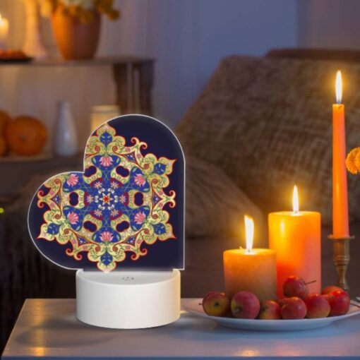 Love Acrylic Night Light, A Blue And Gold Design With A Star In The Center. -Nuas Diy Shop 953ac69bffd8e9214eca0ae0980d1181188004bf