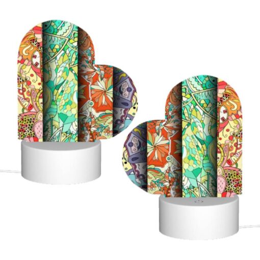 Love Acrylic Night Light, Four Different Colored Designs Of Flowers Are Displayed On A Wall. -Nuas Diy Shop 956751c77d03923a129293aa001f33bd2648c95a