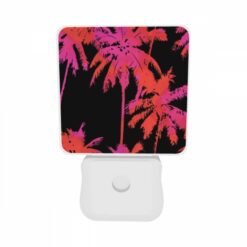 Night Light Set Of 2, A Pink And Red Palm Tree With A Black Background. -Nuas Diy Shop 95a26a6f95cd949435a5dcd65fd1d9fe27f163da