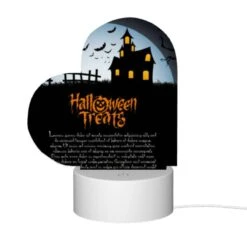 Love Acrylic Night Light, A Halloween Treat Poster With A Spooky House And Bats. -Nuas Diy Shop 96153513ae11ea9d36d21004137aca9c9a43016c