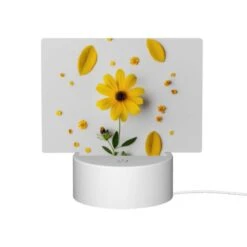 Rectangular Acrylic Night Light, A Yellow Flower With Yellow Petals And Green Leaves Is Placed On A White Surface. 11 Rectangular Acrylic Night Light, A Yellow Flower With Yellow Petals And Green Leaves Is Placed On A White Surface. -Nuas Diy Shop 964d54211eb8856c785251f69e9eb2a1e1e2a430