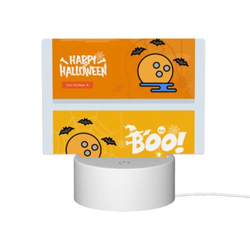 Rectangular Acrylic Night Light, A Halloween Themed Advertisement With A Pumpkin And Bats. -Nuas Diy Shop 9659ea71d23289bdd11b1680aa1b3292c1399371