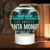 Round Acrylic Night Light, A Black And White Image Of Palm Trees And The Words "Los Angeles Santa Monica Another Day In Paradise." -Nuas Diy Shop 968859b7fe8312f549aecfa65dcec9560a944914