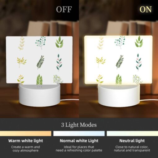 Rectangular Acrylic Night Light, A Collection Of Six Different Types Of Plants. -Nuas Diy Shop 96c4cd6c270cd6f3fce7da8adfd341b9e72f057f
