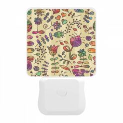 Night Light, A Colorful Flower Pattern On A Wallpaper. -Nuas Diy Shop 97220cc5629df7970614598ec13ad1bc2e465032