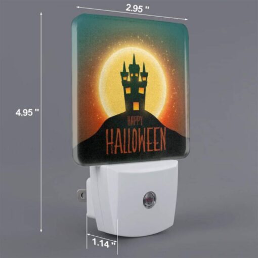 Night Light, A Halloween Poster With A Castle And The Words "Happy Halloween" Written On It. -Nuas Diy Shop 9727cab57fd99a6554619f83ba0b7425d1eebd9e
