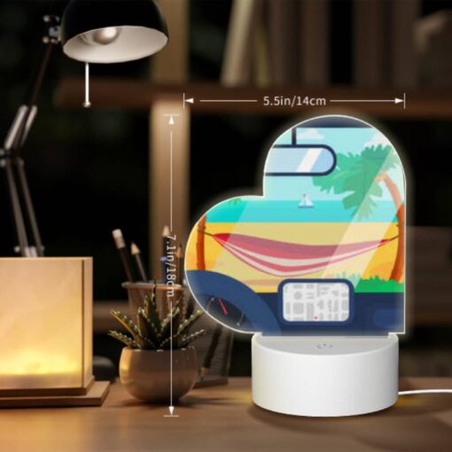Love Acrylic Night Light, A Car's Dashboard With A Map And A Hammock In The Background. -Nuas Diy Shop 973765d575391b207adbcc9cfbe956429528e0d2