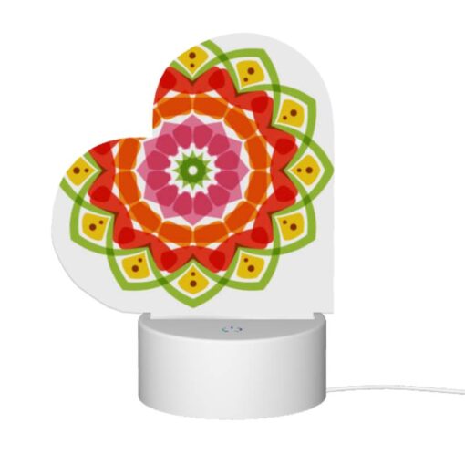 Love Acrylic Night Light, A Colorful Flower With Green And Orange Colors. -Nuas Diy Shop 976fcdaf2874b54df07f0023462f81c63a2efdc9
