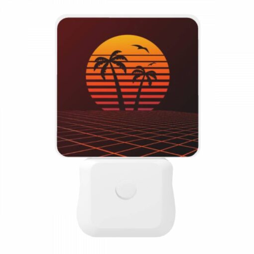 Night Light, A Sunset With A Palm Tree And Two Birds In The Sky. -Nuas Diy Shop 98b5b6f5fffcf2768a3af539ff0c0afd2bb7b181