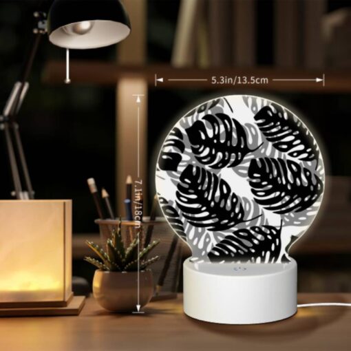 Round Acrylic Night Light, A Pattern Of Black And White Zebra Stripes. -Nuas Diy Shop 98b63f65caf30bd6ea1069a073ec60afbbe1a42e