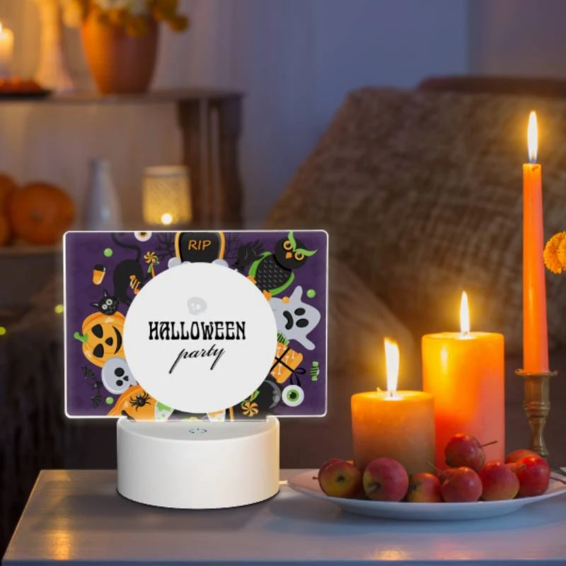 Rectangular Acrylic Night Light, A Halloween party is depicted in a colorful and creative manner. Rectangular Acrylic Night Light, A Halloween Party Is Depicted In A Colorful And Creative Manner. -Nuas Diy Shop 9996bcc2fd0249bcb89d85cc22be1d3004079ed1